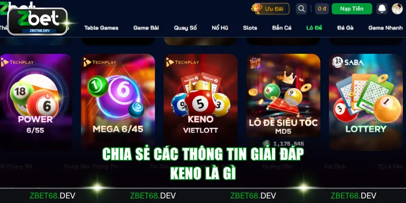Chia sẻ các thông tin giải đáp Keno là gì