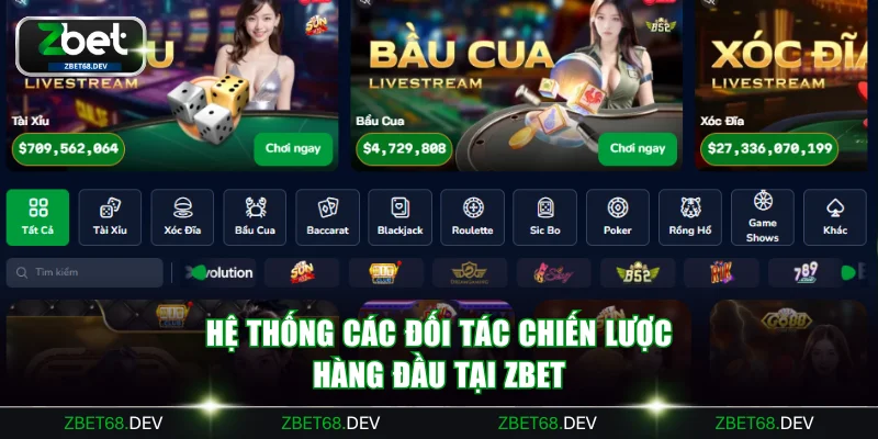 Hệ thống các đối tác chiến lược hàng đầu tại ZBET